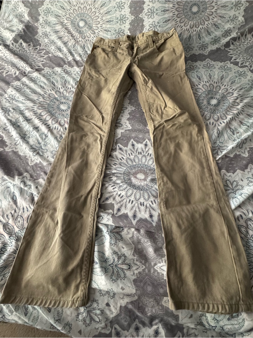Freeworld Men's Skinny Fit Beige Chino Pants 33Wx30L Cotton Twill 5-Pocket